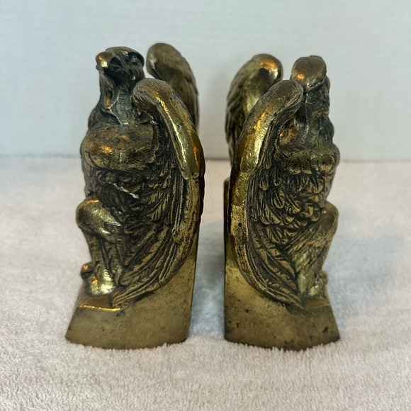 Vintage Colonial Virginia Hamilton cast brass 1776 Eagle Bookends - Picture 2 of 6